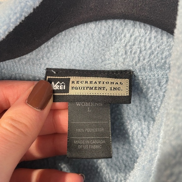 REI Light Blue Full Zip Up Fleece Jacket Large Women’s GUC - Picture 5 of 9